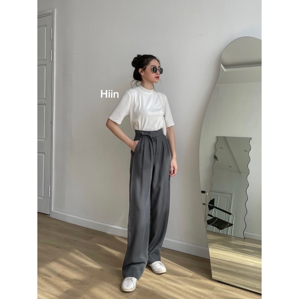 Quần vải lưng cao dây thắt Lyra pants