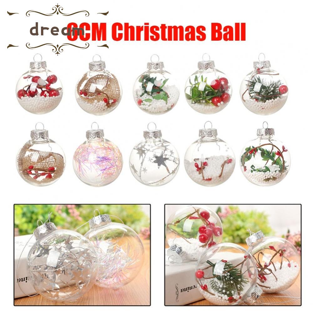 【DREAMLIFE】❤Merry Christmas❤ Xmas Ornaments❤Christmas Clear Plastic Ball Christmas Tree Balls Ornaments Xmas Hanging