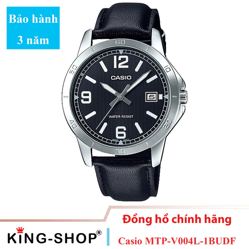 Đồng hồ nam Casio Standard thể thao, thể thao giá rẻ - Dây da, chống nước 3ATM (MTP-V004L-1BUDF)