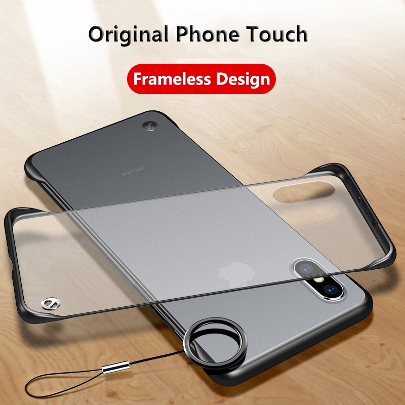 Frameless Casing iPhone 12 Mini SE 2020 XS Max XR X 6 6S 7 8 Plus Ốp điện thoại không viền khung chống dấu vân tay dành