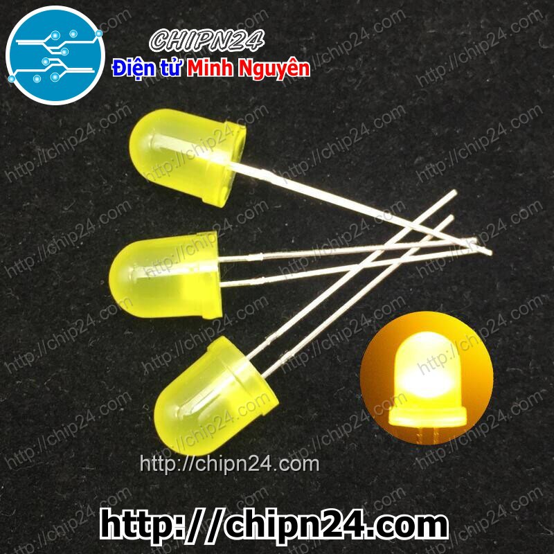[10 CON] (TK1) Led 8mm Vỏ đục ra VÀNG
