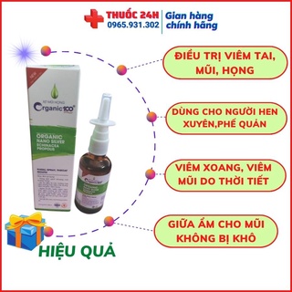 Xịt mũi họng organic 100 lọ 50ml - xịt vệ sinh mũi họng