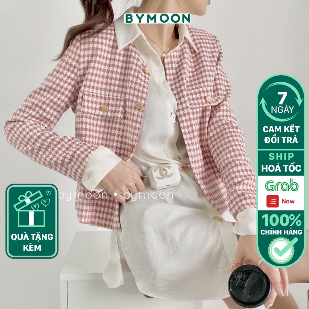 Áo khoác dạ Tweed nữ mỏng thời trang thiết kế ảnh thật BY MOON - AK002 | BigBuy360 - bigbuy360.vn