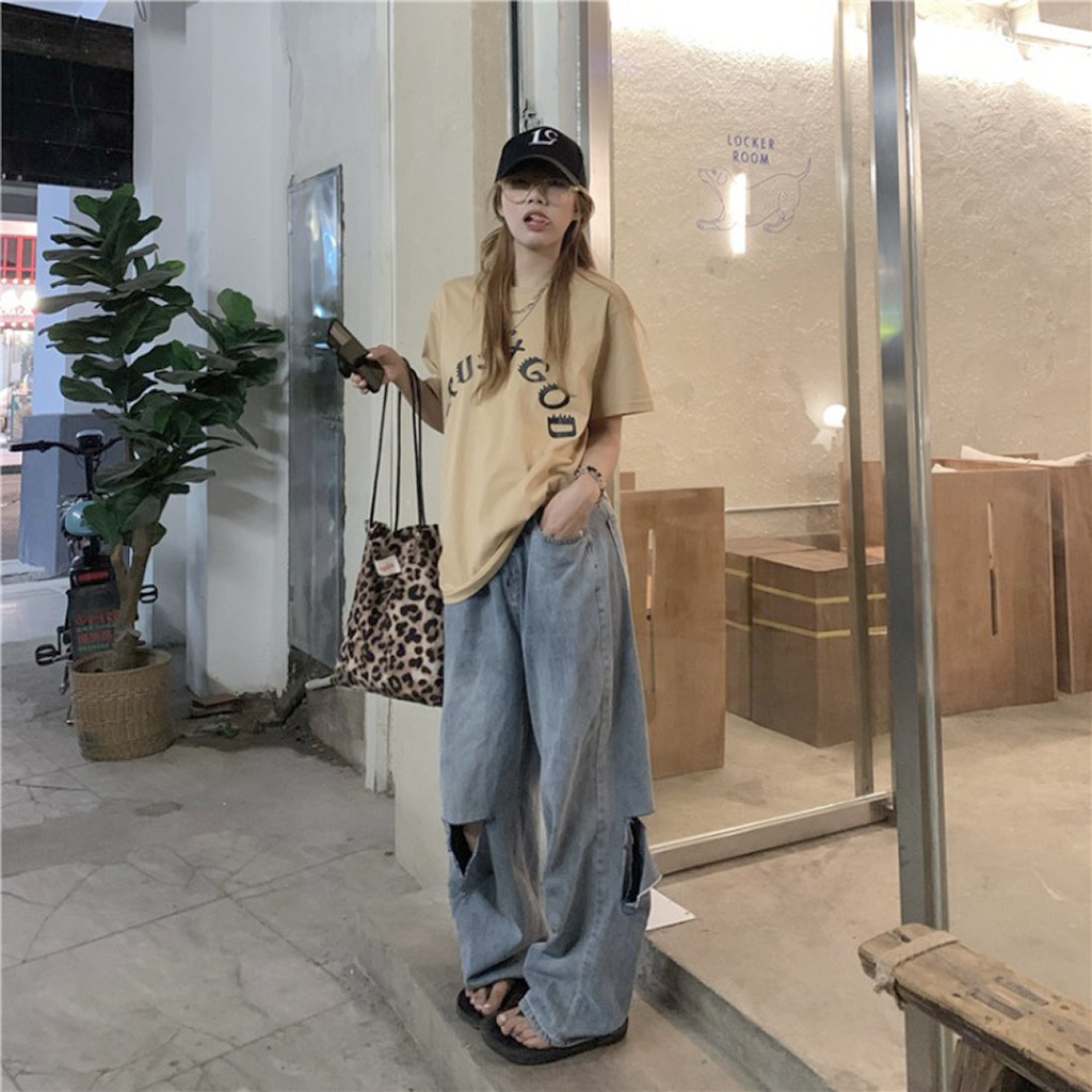 Áo Thun Form Rộng TRUST GOD Đường Phố Unisex Nam Nữ - Kiểu áo phông rộng tay lỡ Ulzzang Leevin Store | BigBuy360 - bigbuy360.vn