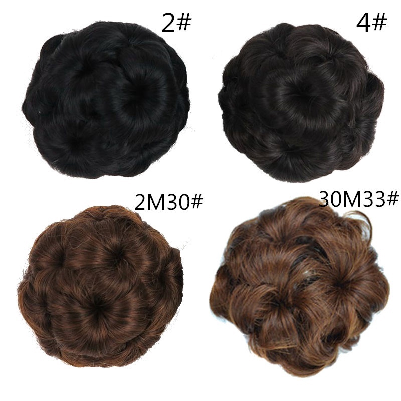 ❤️ ❤️ ❤️ Curly Hair Bride Makeup Hair Bun Flowers Chignon Claw In Ponytail Hair Extension