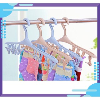 Móc Phơi Quần Áo 8 Kẹp Tất Quần Áo Đồ Sơ Sinh Cho Bé Đa Năng - Hàng Loại 1