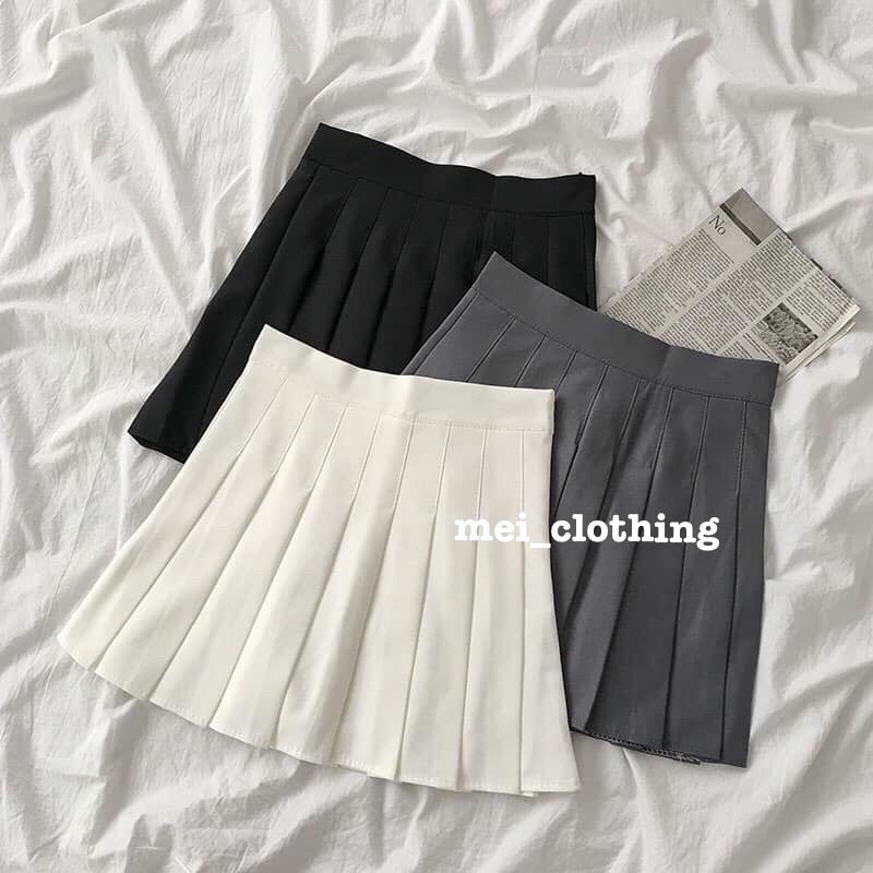 Chân váy tennis trơn tông màu hiện đại/ hàng 2 lớp dày dặn