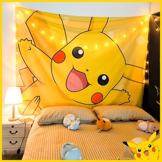 Pokemon hanging cloth kids room wall hanging Wall cloth Indoor cartoon Pikachu Kabi beast Frog Duck Live cloth art Wall decoration Background cloth Photo cloth
