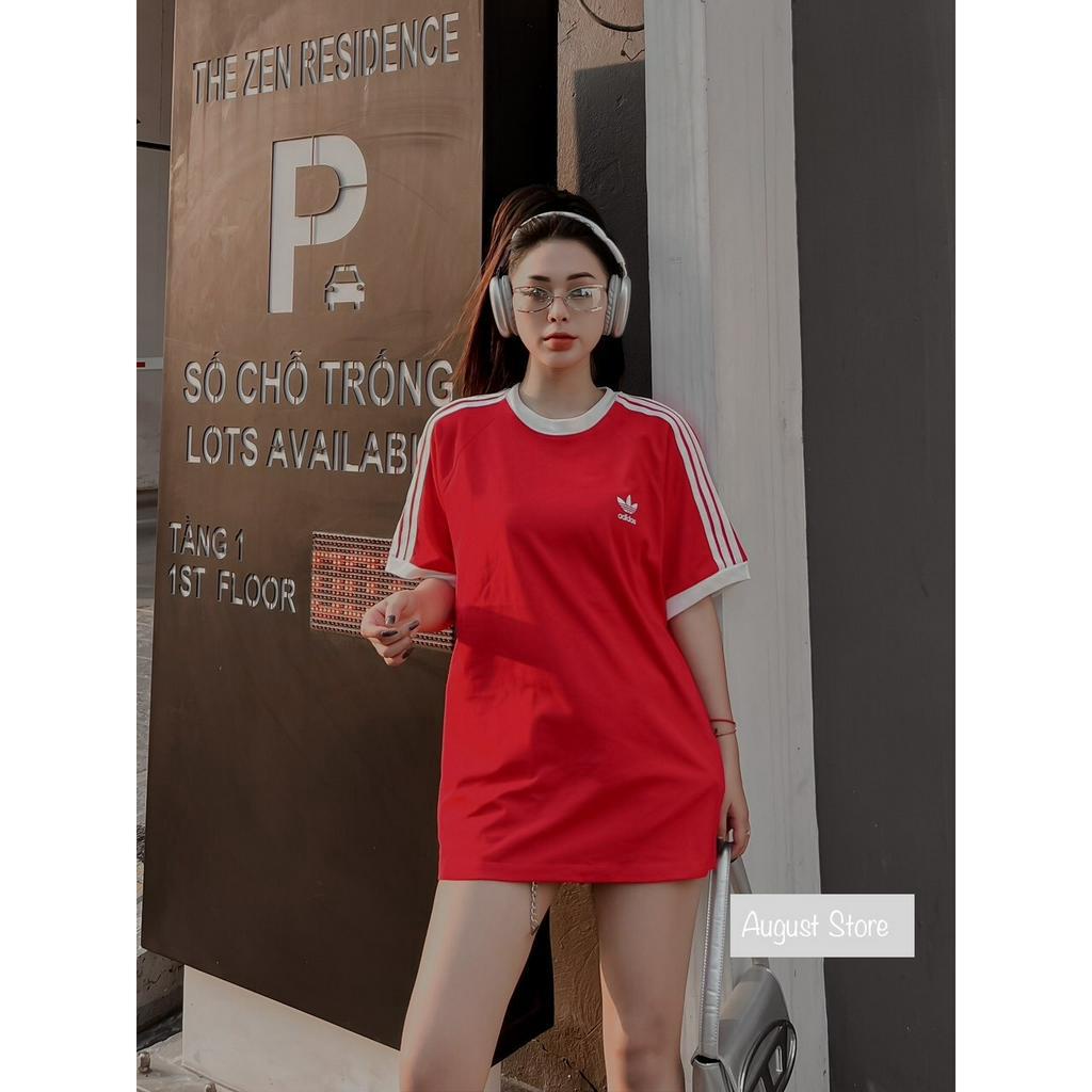 Áo Phông Add 3 Lá Thun Cộc Tay Dáng Rộng Giấu Quần Freesize