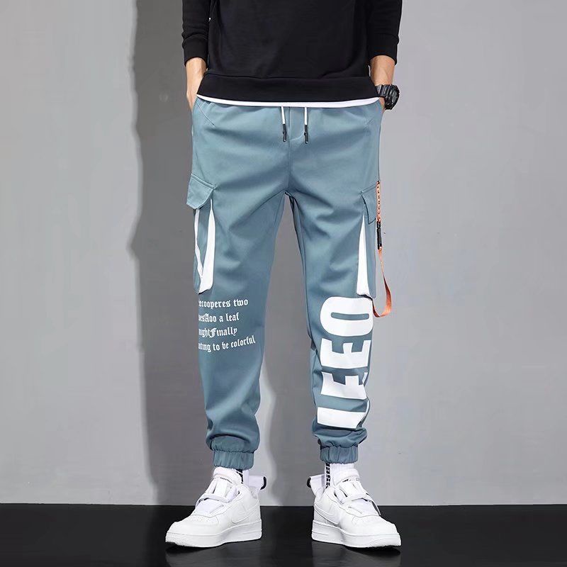 Quần Dài Lưng Cao Dáng Rộng Phối 4 Túi Phong Cách Hip Hop Cá Tính Cho Nam