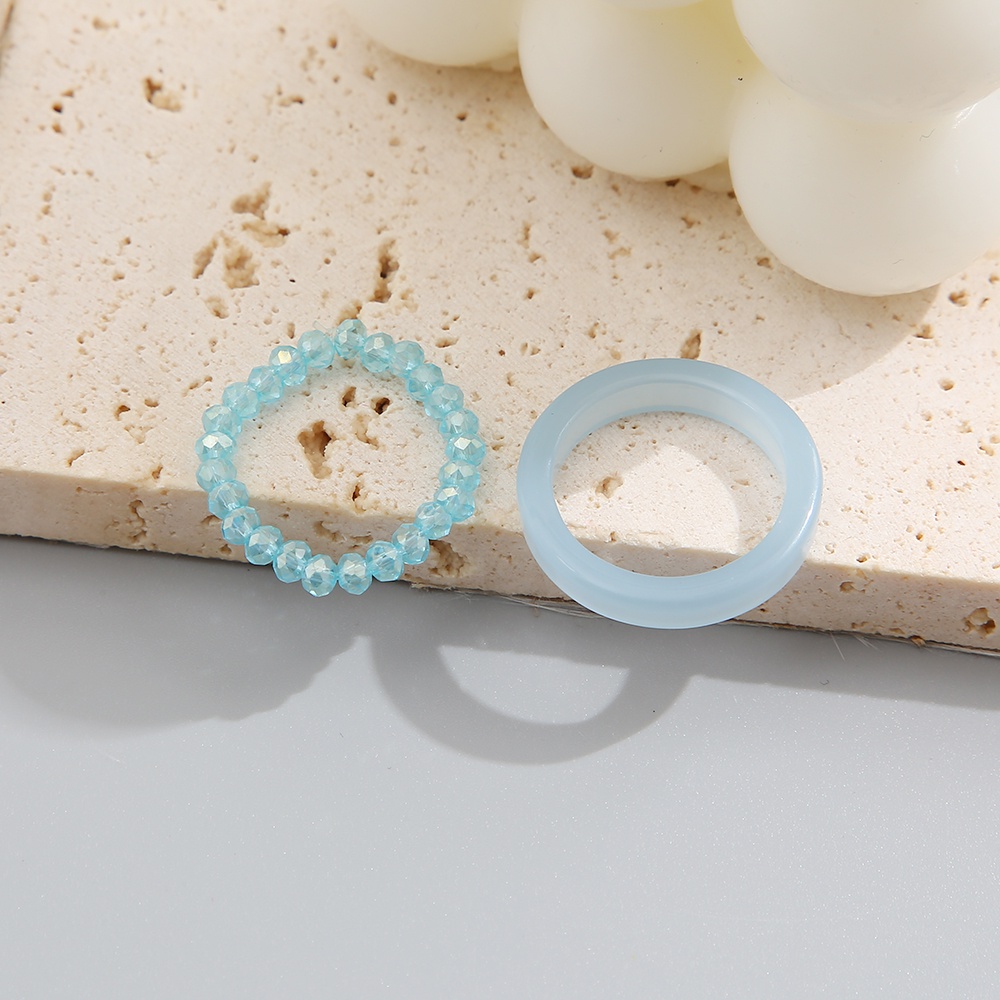 IF ME Set 2 Nhẫn Nhựa Nhiều Màu Sắc Đơn Giản Dành Cho Nữ