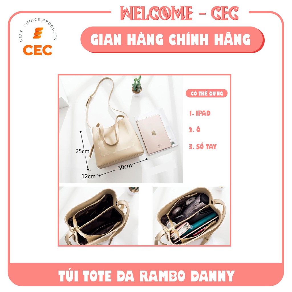 Túi xách da cho Nữ Rambo Danny, Túi thời trang trẻ 2021 bằng da đeo vai kích thước 30x25cm TX10 [CEC Store]