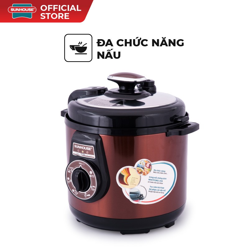 Nồi áp suất điện đa năng SUNHOUSE SHD1562 Cafe | BigBuy360 - bigbuy360.vn