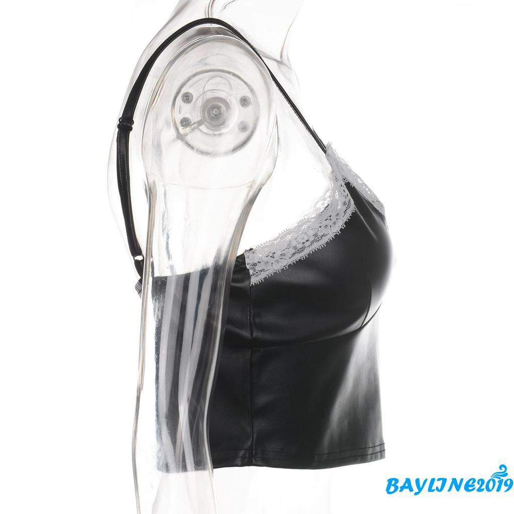 Áo Lửng Hai Dây Cổ Tim Phối Ren Quyến Rũ Dành Cho Nữ