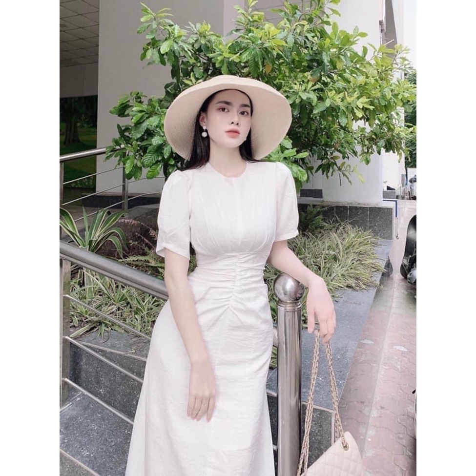 Đầm Dự Tiệc Cổ Tròn Eo Nhún Ty Fashion Che Khuyết Điểm Vòng Eo SML | BigBuy360 - bigbuy360.vn