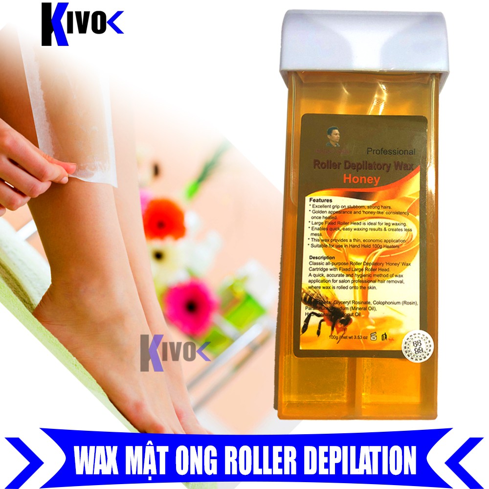 Sáp Wax Lông Nóng Mật Ong ROLLER DEPILATORY 100g CON LĂN - Gel Tẩy Lông Chân Tay Triệt Lông Nách