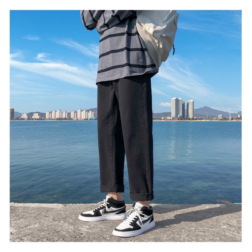 Quần jean ống suông nam nữ , quần baggy unisex dáng rộng Hàn Quốc- OMAN QJ011 | BigBuy360 - bigbuy360.vn