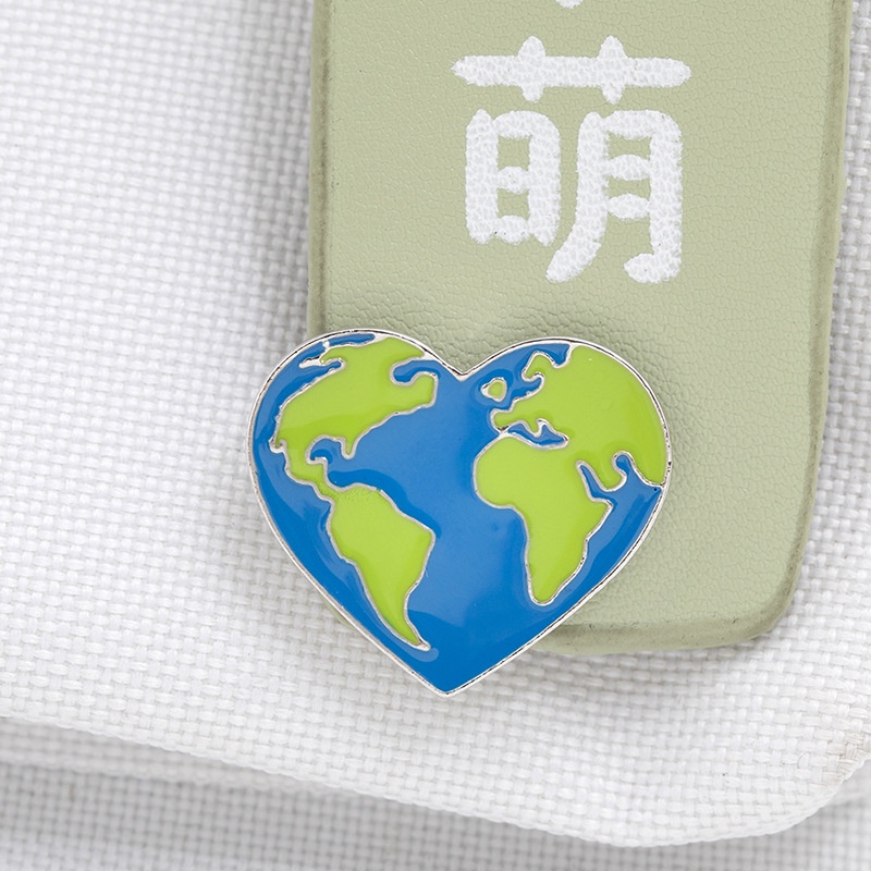 Ghim Cài Áo Hình Trái Đất Hoạt Hình Thân Thiện Với Môi Trường