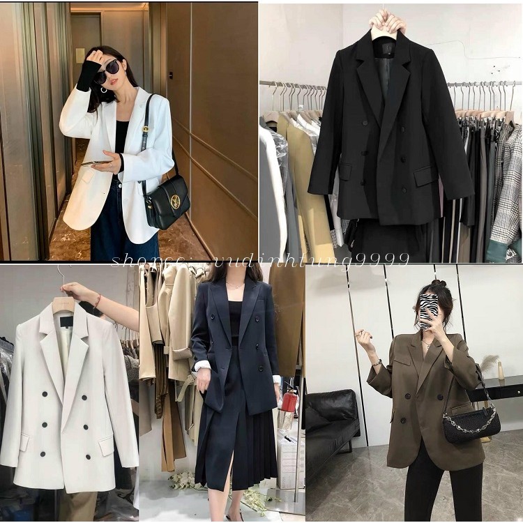 Áo Khoác Vest Blazer Nữ 2 Lớp Lót Lụa [Loại Cao Cấp Xuất Khẩu] - Áo khoác Blazer Phong cách Hàn Quốc cho Nữ