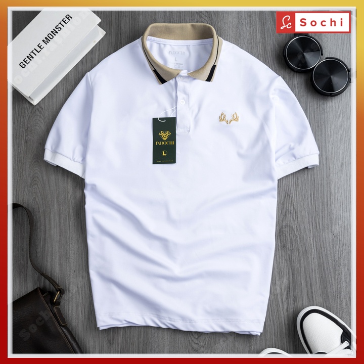 Áo thun Polo nam,[tặng khẩu trang in 3D] áo polo nam cổ bẻ thêu logo tuần lộc hàng chính hãng cao cấp mã PL66