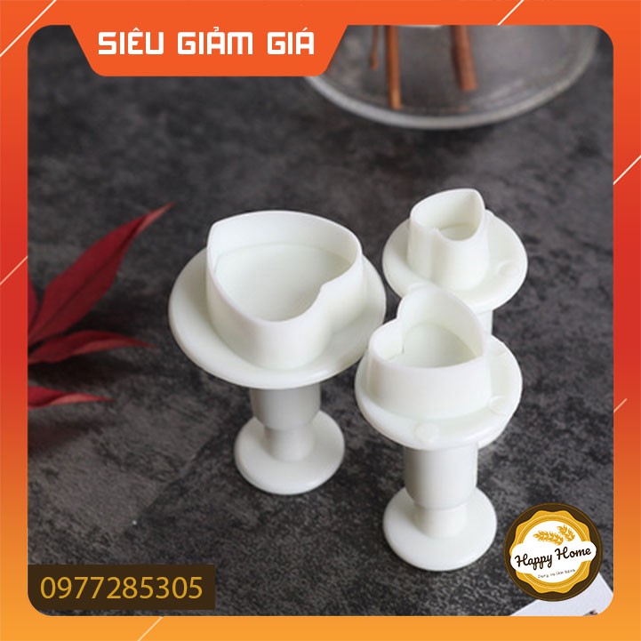 Khuôn nhấn fondant trái tim tạo hình trang trí bánh hiện đại