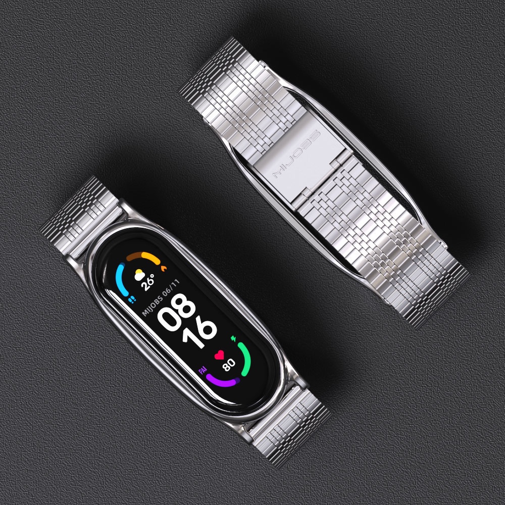 Dây Đeo Thay Thế Chất Liệu Kim Loại Dạng Lưới Cho Xiaomi Mi Band 6 5