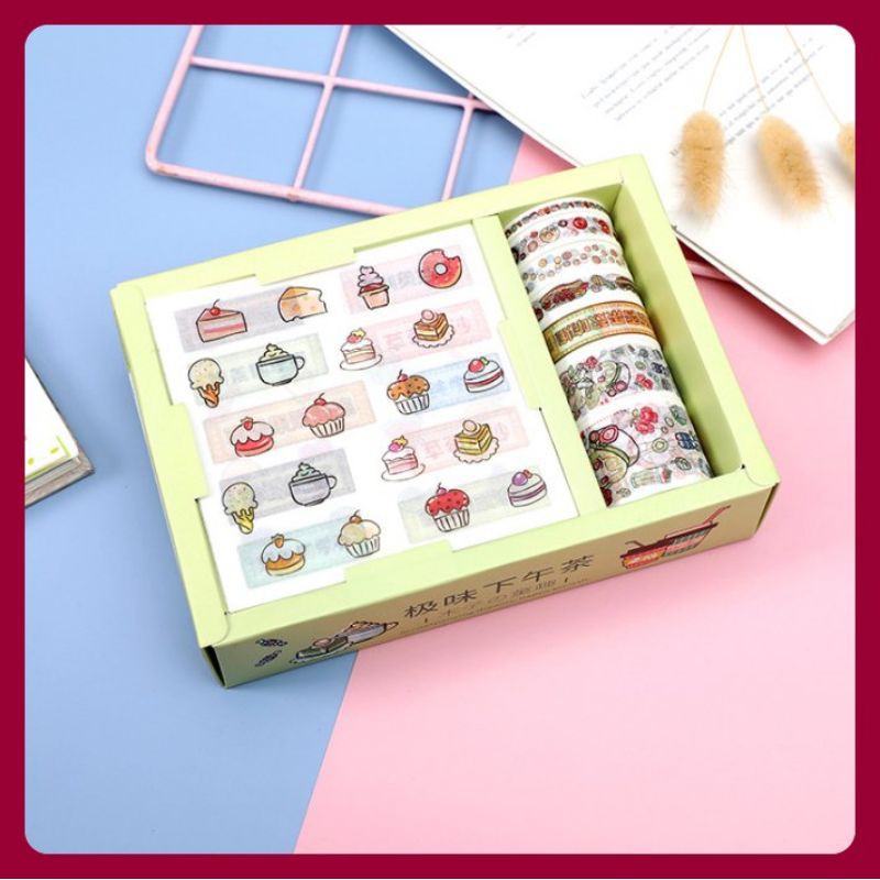 Set băng dính sticker hoạt hình cực cute - Washi trang trí diy nhiều chủ đề dễ thương cực sáng tạo - Quà tặng xinh xắn
