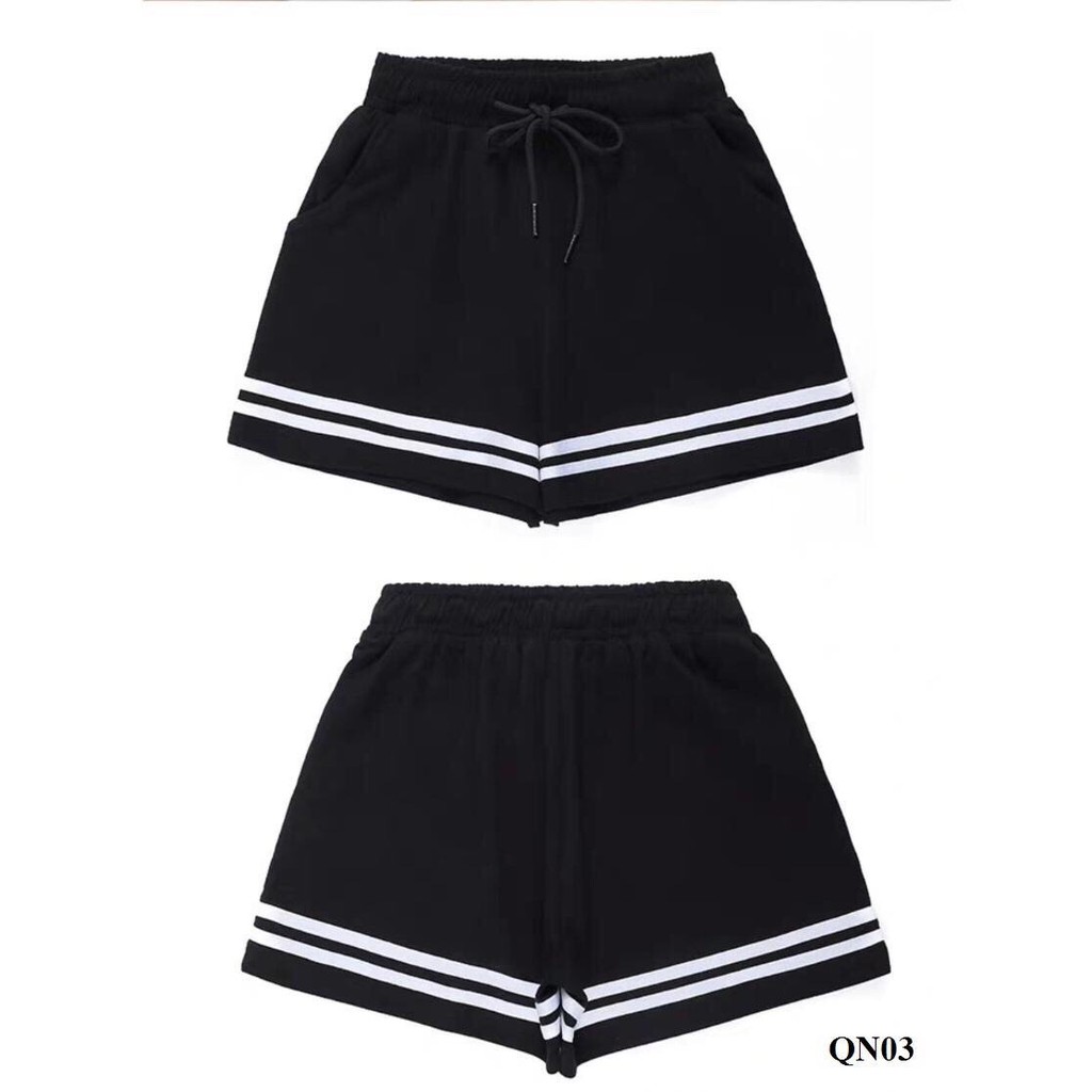 Quần short nữ VIỀN 2 màu - thun cotton co giãn 4 chiều - không xù / có size 70KG MS03