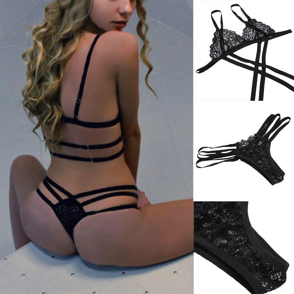 Set Áo Ngực &amp; Quần Lót Nữ Dây Chéo Gợi Cảm
