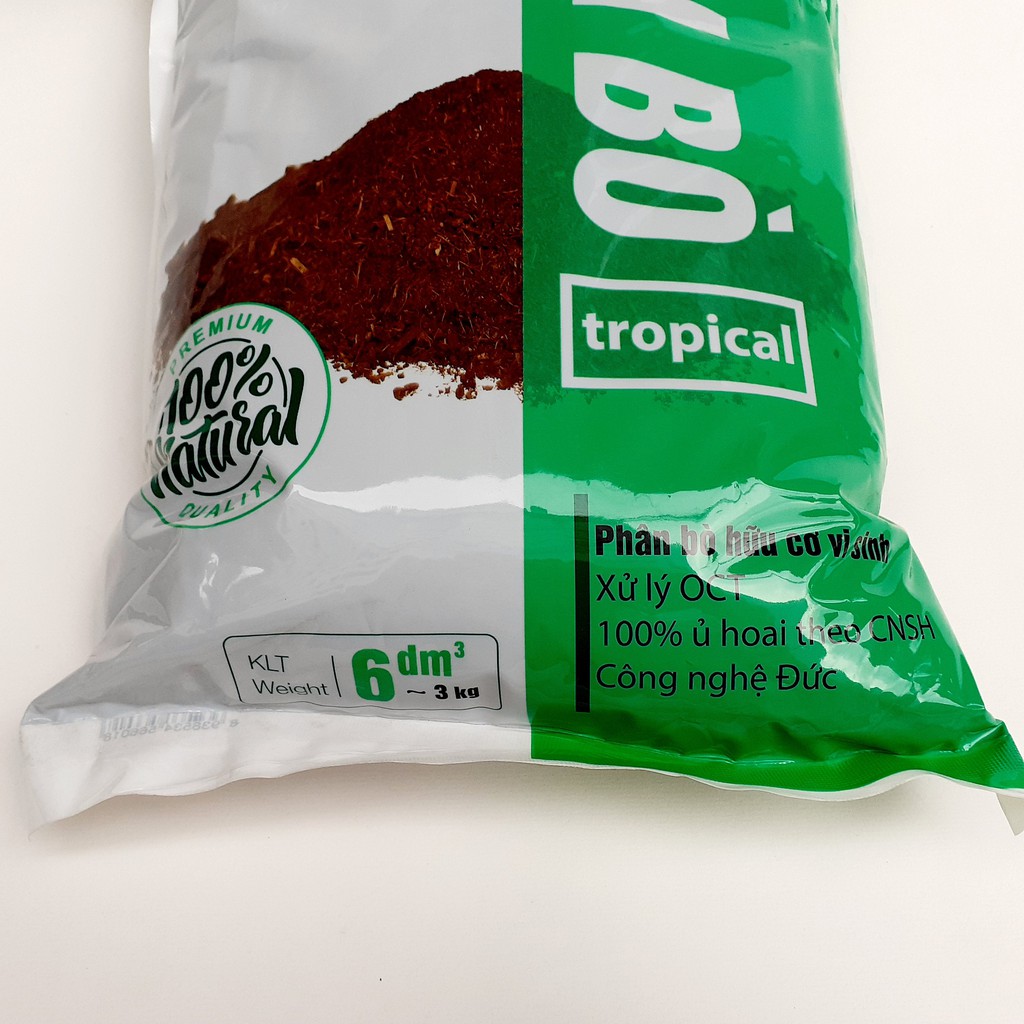 Phân bò hữu cơ trồng rau  đã qua xử lý 3kg Tropical