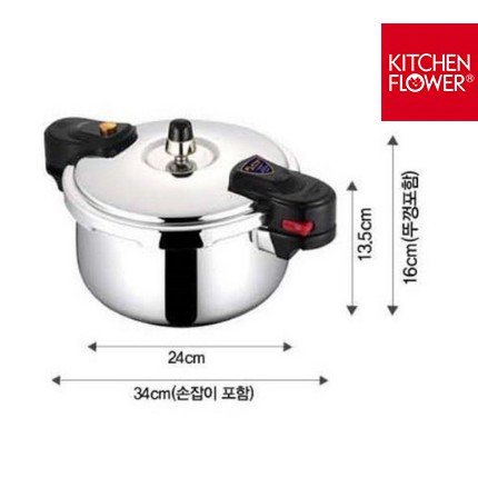 Nồi áp suất đúc nguyên khối bếp từ 5.0 lít Inox KITCHEN FLOWER PLATINA, sản xuất Hàn Quốc/Hàng nhập khẩu/Chính hãng