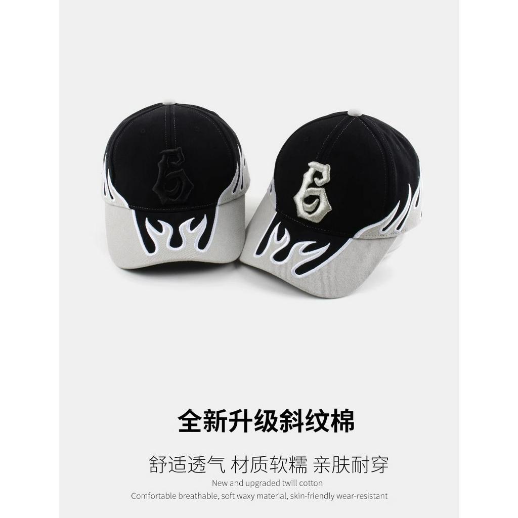 Mũ Lưỡi Trai Cứng Thêu Chữ Số 6 Phong Cách Hip Hop Đường Phố Cá Tính Cho Nữ