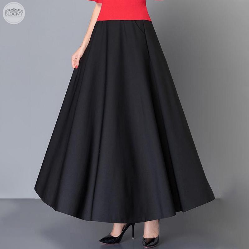 Chân Váy Maxi Dáng Chữ A Màu Trơn Lưng Cao Có Túi Phong Cách Cổ Điển Thời Trang Mùa Hè Cho Nữ | BigBuy360 - bigbuy360.vn