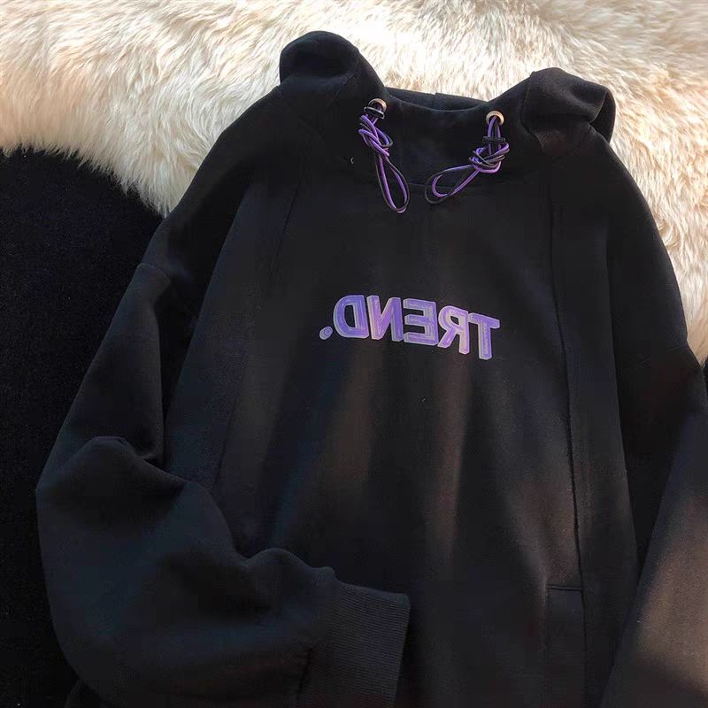 Áo hoodie Dáng Rộng In Chữ Phong Cách Hàn Quốc Năng Động Cho Nữ