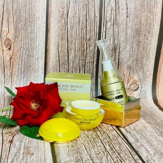 Combo kem dưỡng trắng nice day & serum 3in1 princess white chính hãng date 2024
