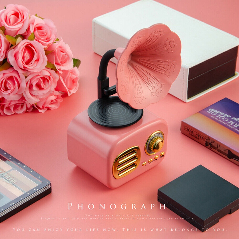 Loa Bluetooth Gỗ Cổ Điển Mini Loa Không Dây Loa Siêu Trầm Âm Nhạc Đài Phát Thanh TF Tương Lai