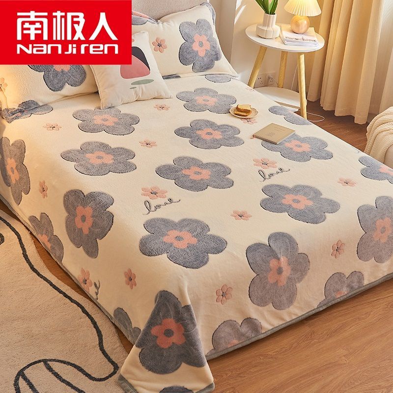 Chăn Lông Cừu San Hô Mềm Mại Họa Tiết Hoa / Kẻ Sọc Thời Trang Mùa Đông Ấm Áp