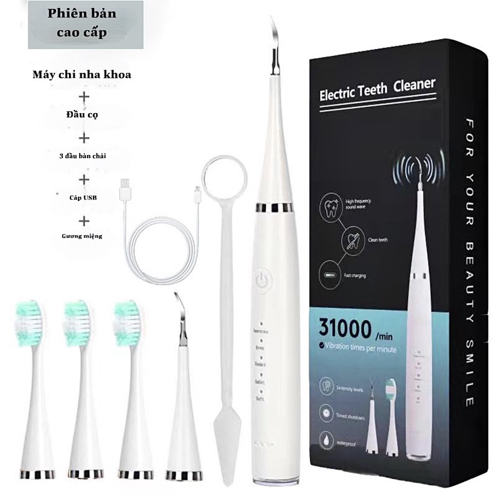 Bàn Chải Đánh Răng Điện Đa Năng Và Đầu Cạo Vôi Răng ELECTRIC TEETH CLEANER