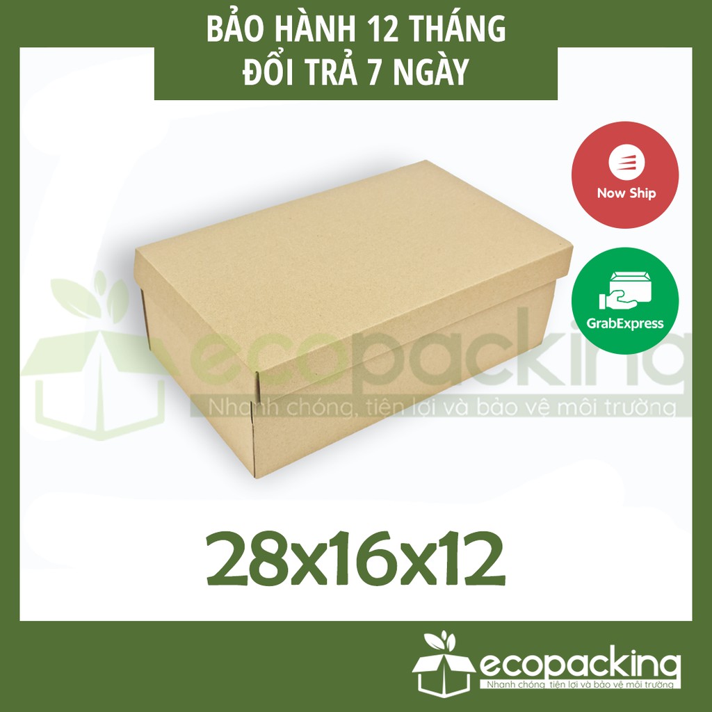 [XẢ KHO] Combo 50 hộp carton đựng giày dép size 28x16x12 cm