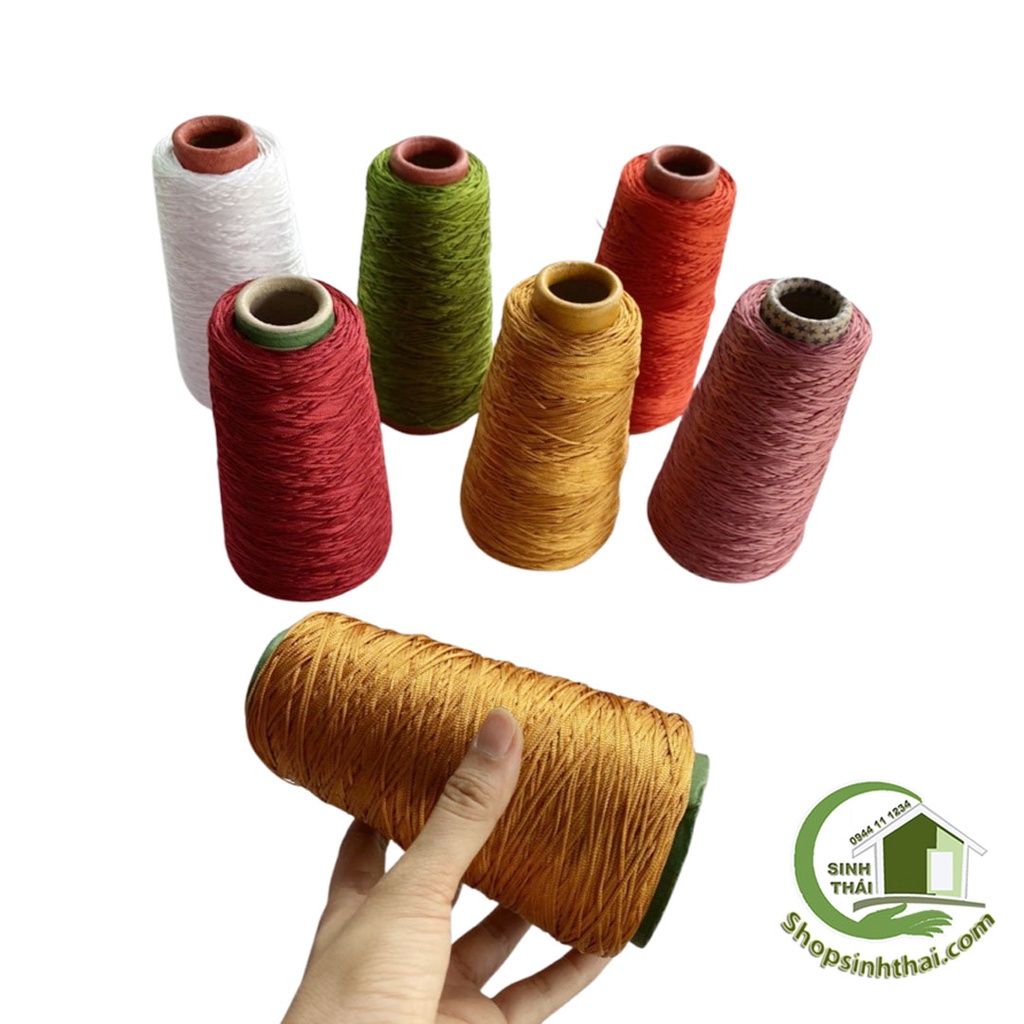 Cuộn dây chỉ dù màu hồng, xanh lá, vàng, trắng, đỏ, cam, hồng, đan móc túi xách, dây thả diều, may bao đa năng