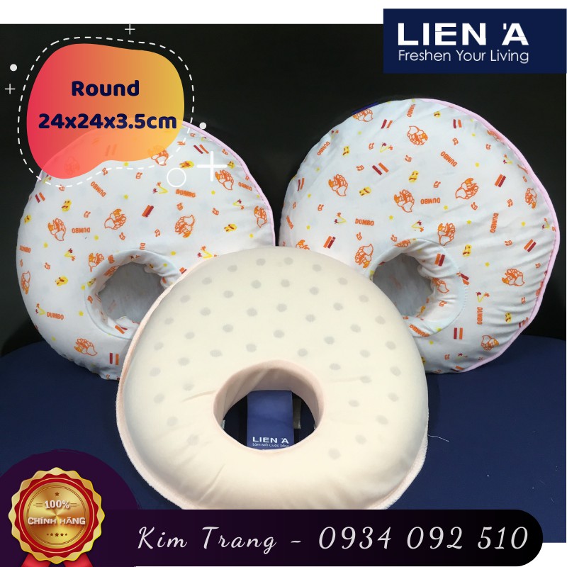 Gối cao su em bé Liên Á Round - CHỐNG MÉO, CỐ ĐỊNH ĐẦU CHO BÉ