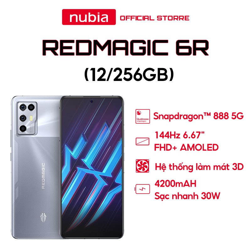 [GAMING PHONE] Điện thoại Nubia Redmagic 6R 5G - AMOLED 6,67" | Snapdragon 888 5G | RAM 12 GB | ROM 256 GB | BH 12 Tháng