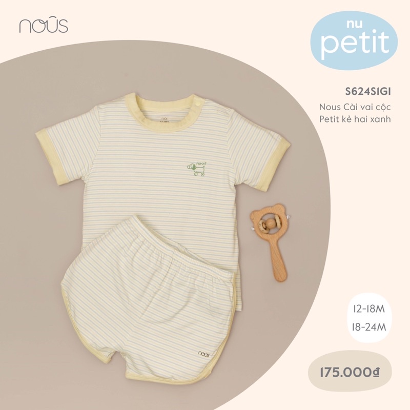 Bộ cài vai cộc Nous Petit Size 12-18 đến 18-24 tháng