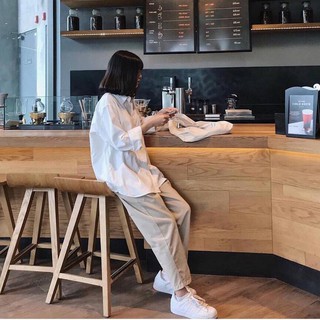 Áo sơ mi trắng nam nữ unisex
