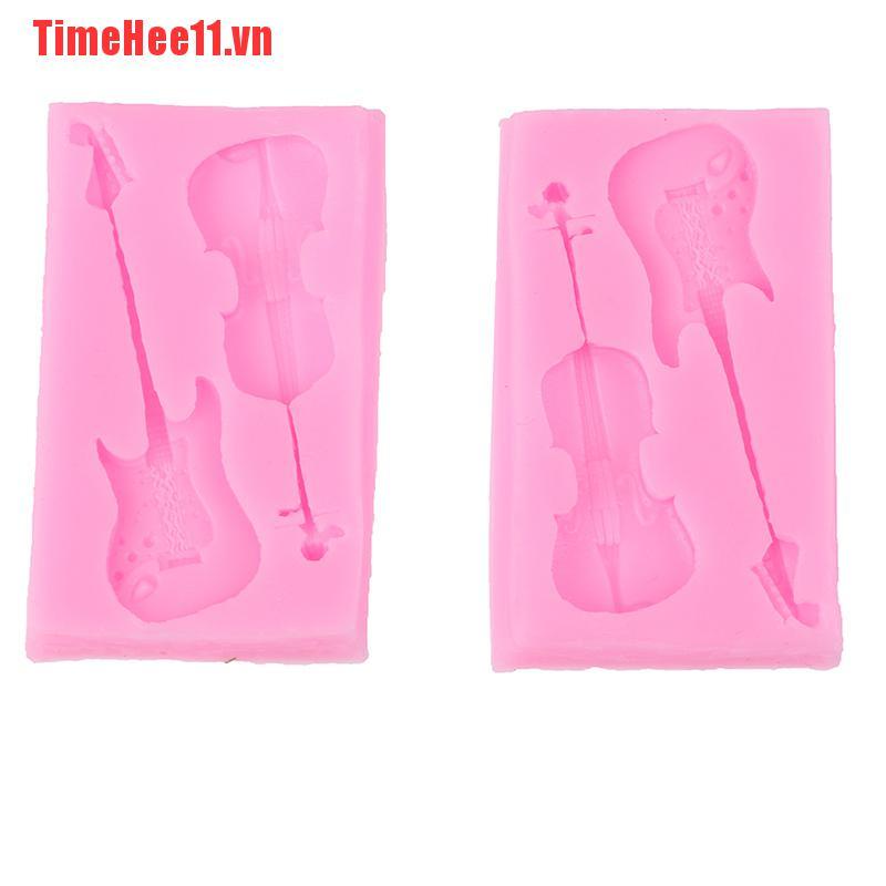 【TimeHee11】Musical Instrument Chocolate Silicone Mold Guitar And Violin Shape