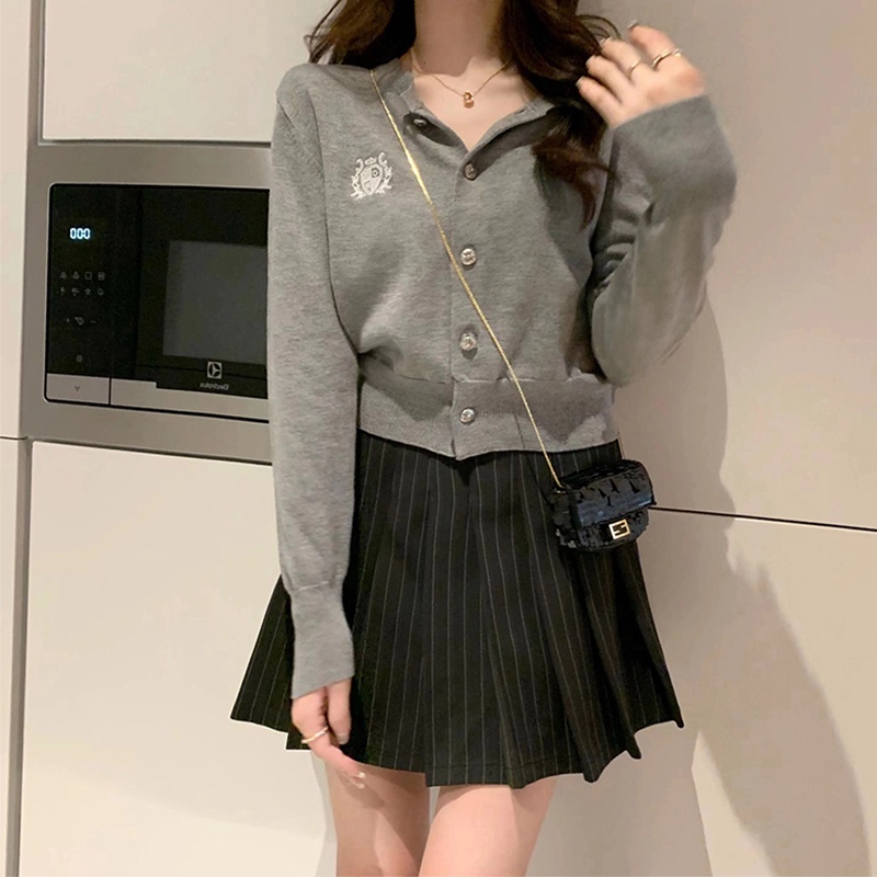 Áo khoác lửng ZHELIHANGFEI tay dài họa tiết dễ thương thời trang dành cho nữ