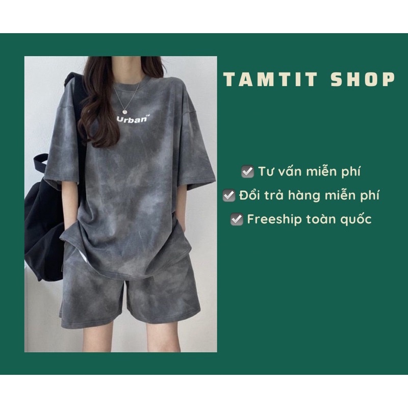 Bộ loang cotton su mài urban chất chơi hết nấc tay lỡ,form rộng nam nữ.