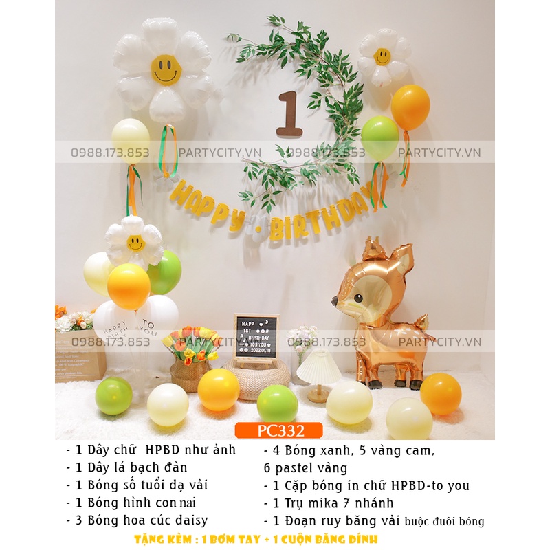 Set trang trí sinh nhật Hàn Quốc cho bé trai bé gái