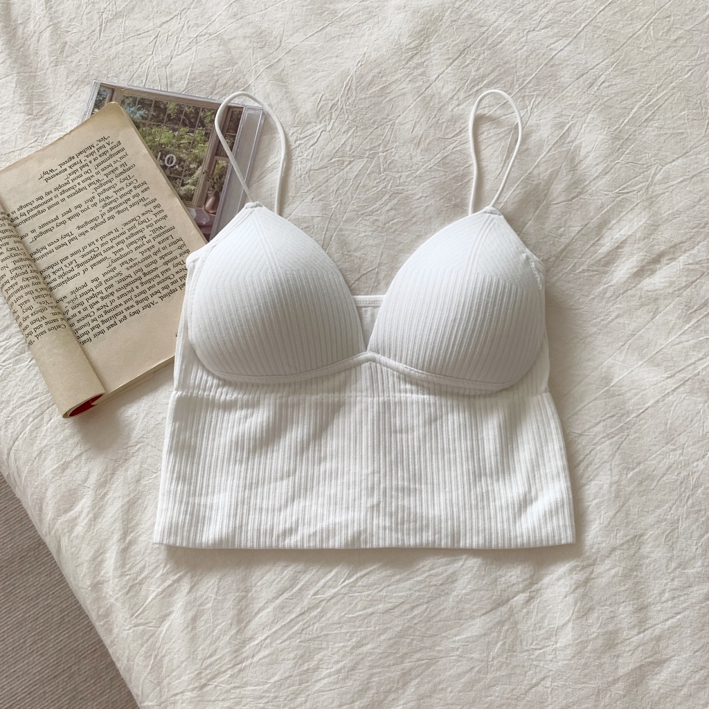 Áo Ngực Hai Dây Dệt Kim Dáng Ôm Dễ Phối Đồ Thời Trang Mới