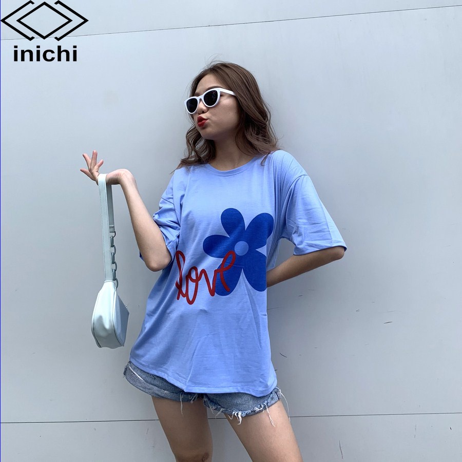 Áo thun tay lỡ INICHI A579 form rộng oversize nữ